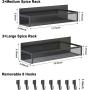 Magnetic Spice Rack for Refrigerator, 4 Pack Magnetic Shelf, Fridge Magnet Organizer with Moveable 8 Hooks, Magnetic Fridge Shelf for Kitchen Organization and Storage (4 Pack)