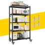 REIBII 5-Tier Adjustable Storage Shelves with Wheels, metal Shelving for Storage 1160LBS Wire Shelving Units Utility Shelf for Kitchen, Pantry, Bathroom, Office Organization, 15.6