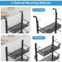 12.3 inches W Narrow Over the Door Pantry Organizer, 8-Tier Over the Door Organizer with Adjustable Basket, Pantry Door Organization for Pantry Kitchen Storage Room Spice Rack, Black