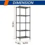 REGILLER 5-Wire Shelving Metal Storage Rack Adjustable Shelves,Standing Storage Shelf Units for Laundry Bathroom Kitchen Pantry Closet(Black,11.8