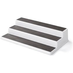 Copco 2555-0188 Non-Skid 3-Tier Spice Pantry Kitchen Cabinet Organizer, 15-Inch, White/Gray