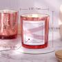 12 Pack Glass Candle Jars with Bamboo Lids  - Candle Making Jars - Candle Containers for Making Candles - Mercury Glass Candle Jars Include 15 Pcs Candle Labels