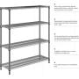 MZG 4 Tier Storage Rack Metal Wire Shelving Unit, Storage Standing Shelf Organizer for Laundry Bathroom Kitchen Pantry Closet Garage Basement Utility Room, Chrome 17.7