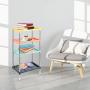 4-Tier Multicolor Plastic Storage Rack Easy Assembly Space Saving for Kitchen,Laundry Room,Bathroom