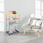4-Tier Multicolor Plastic Storage Rack Easy Assembly Space Saving for Kitchen,Laundry Room,Bathroom