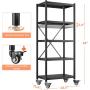 REIBII 5-Tier Adjustable Storage Shelves with Wheels, metal Shelving for Storage 1160LBS Wire Shelving Units Utility Shelf for Kitchen, Pantry, Bathroom, Office Organization, 15.6