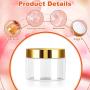 32 Pack 2 oz to 10oz optional Plastic Jars with Gold Lids, Clear Empty Body Butter Containers Travel Size Cosmetic Bottles for Make Up and Food Storage