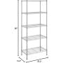 Amazon Basics 5-Shelf Adjustable Steel Storage Shelving Unit, 200 lb Capacity per Shelf, 23.2 x 13.4 x 60 inches, Chrome