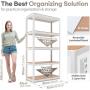 HOMEDANT House 5-Tier Laminated Boltless Metal Shelving Unit Adjustable Storage Utility Rack Heavy Duty Shelves Organization Multipurpose Shelf Kitchen Garage Pantry Closet 1Pack