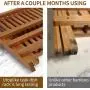 Utoplike Teak Dish Drainer Rack Collapsible 2 Tier Dish Rack Dish Drying Rack Foldable Plate Organizer Holder for Kitchen Compact