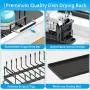 ANTOPY Sink Dish Drying Rack - Expandable Small Dish Rack Over Sinks with Silicone Drying Tray, Dish Drainer for Kitchen Counter with Cutlery Holder, Drying Rack Fit for 14’’-19’’ Kitchen Sink