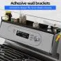 Spice Rack, Magnetic Stove top Shelf, Over the Stove Spice Rack, Adjustable 15-30 In, for Kitchen Shelves, Seasoning Organizer, Matte Black
