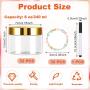 32 Pack 2 oz to 10oz optional Plastic Jars with Gold Lids, Clear Empty Body Butter Containers Travel Size Cosmetic Bottles for Make Up and Food Storage