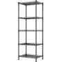 REGILLER 5-Wire Shelving Metal Storage Rack Adjustable Shelves,Standing Storage Shelf Units for Laundry Bathroom Kitchen Pantry Closet(Black,11.8