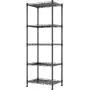 REGILLER 5-Wire Shelving Metal Storage Rack Adjustable Shelves,Standing Storage Shelf Units for Laundry Bathroom Kitchen Pantry Closet(Black,11.8