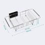 Dish Drying Rack in Sink - Expandable Stainless Steel Dish Drainers for Kitchen Counter, Dish Dryer Rack for Inside Sink, Over The Sink Dish Racks with Utensil Holder, Silver