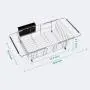 Dish Drying Rack in Sink - Expandable Stainless Steel Dish Drainers for Kitchen Counter, Dish Dryer Rack for Inside Sink, Over The Sink Dish Racks with Utensil Holder, Silver