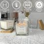 Creahaus 9pack, Square Candle Jars with Bamboo Lids, Thickened Glass Candle Containers with Warning Labels, Empty Candle Vessels for Candle Making DIY Craft