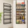 Over The Door Pantry Organizer, Pantry Storage and Organization, 6-Tier Adjustable Hanging Baskets, Metal Wall Mount Spice Rack Seasoning Shelves for Home & Kitchen, Laundry Bathroom - Black Over The Door Pantry Organizer, Pantry Storage and Organization, 6-Tier Adjustable Hanging Baskets, Metal Wall Mount Spice Rack Seasoning Shelves for Home & Kitchen, Laundry Bathroom - Black
