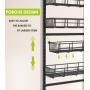 Over The Door Pantry Organizer, Pantry Storage and Organization, 6-Tier Adjustable Hanging Baskets, Metal Wall Mount Spice Rack Seasoning Shelves for Home & Kitchen, Laundry Bathroom - Black Over The Door Pantry Organizer, Pantry Storage and Organization, 6-Tier Adjustable Hanging Baskets, Metal Wall Mount Spice Rack Seasoning Shelves for Home & Kitchen, Laundry Bathroom - Black