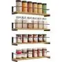 OROPY Spice Rack Wall Mounted, Rustic Wood Hanging Rack for Over The Stove, Kitchen Wall, 4 Pack