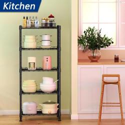 REGILLER 5-Wire Shelving Metal Storage Rack Adjustable Shelves,Standing Storage Shelf Units for Laundry Bathroom Kitchen Pantry Closet(Black,11.8