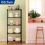 REGILLER 5-Wire Shelving Metal Storage Rack Adjustable Shelves,Standing Storage Shelf Units for Laundry Bathroom Kitchen Pantry Closet(Black,11.8