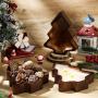 4 Pcs Christmas Wooden Candle Bowl Christmas Tree Tray Dough Charcuterie Board Rustic Xmas Sushi Plate Hand Carved Wood Bowl Paulownia Bowls for DIY Candles Decoration Dining Home