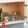 Copco 2555-0188 Non-Skid 3-Tier Spice Pantry Kitchen Cabinet Organizer, 15-Inch, White/Gray