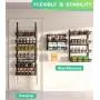 Over The Door Pantry Organizer, Pantry Storage and Organization, 6-Tier Adjustable Hanging Baskets, Metal Wall Mount Spice Rack Seasoning Shelves for Home & Kitchen, Laundry Bathroom - Black