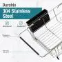 Dish Drying Rack in Sink - Expandable Stainless Steel Dish Drainers for Kitchen Counter, Dish Dryer Rack for Inside Sink, Over The Sink Dish Racks with Utensil Holder, Silver