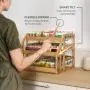 HOMESTEAD Bamboo Pantry Can Organizer, 3-Tier Canned Food Organizer Rack for Storage, Kitchen Cabinet, Can Holders for Pantry Up to 36 Cans