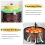 Fruit and Vegetable Basket Bowls for Kitchen with Metal Top Lid, SNTD 5 Tier Rotating Storage Rack Cart for Potato Onion Bread Banana, Wire Basket Organizer on Wheels, Large, Black
