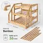 HOMESTEAD Bamboo Pantry Can Organizer, 3-Tier Canned Food Organizer Rack for Storage, Kitchen Cabinet, Can Holders for Pantry Up to 36 Cans