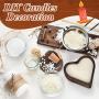 4 Pcs Valentine\'s Day Wooden Candle Bowl Heart Tray Dough Charcuterie Board Rustic Love Heart Sushi Plate Hand Carved Wood Bowl Paulownia Board for DIY Candles Decoration Dining Home