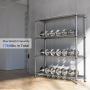 MZG 4 Tier Storage Rack Metal Wire Shelving Unit, Storage Standing Shelf Organizer for Laundry Bathroom Kitchen Pantry Closet Garage Basement Utility Room, Chrome 17.7