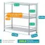 susunnus Stainless Steel Shelves 3 Tier Storage Shelves for Kitchen Garage Shelves Heavy Duty Shelving Metal Shelving Units and Storage Kitchen Industrial Storage Rack(with Guardrails)