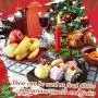 4 Pièces Bol en Bois de Noël, Plateau de Noël, Plateau à Tartines en Bois Rustique, Assiette de Noël, Bol en Paulownia Sculpté à la Main pour Décoration de Bougies, Décoration de Maison, Service de Table