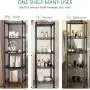 GIOTORENT 5 Tier Standing Shelving Metal Units, Adjustable Height Wire Shelf Display Rack for Laundry Bathroom Kitchen 11.8 W x 11.8 D x 50 H (5-Tier, Black)