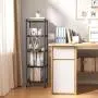 GIOTORENT 5 Tier Standing Shelving Metal Units, Adjustable Height Wire Shelf Display Rack for Laundry Bathroom Kitchen 11.8 W x 11.8 D x 50 H (5-Tier, Black)