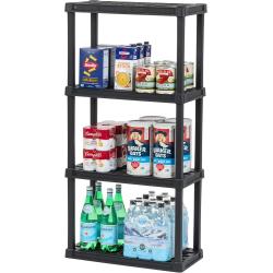 USA 4-Shelf Heavy Duty Plastic Storage Shelves, 160lb Capacity, 48