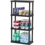 USA 4-Shelf Heavy Duty Plastic Storage Shelves, 160lb Capacity, 48