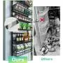 Over The Door Pantry Organizer, Pantry Storage and Organization, 6-Tier Adjustable Hanging Baskets, Metal Wall Mount Spice Rack Seasoning Shelves for Home & Kitchen, Laundry Bathroom - Black