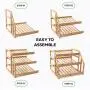 HOMESTEAD Bamboo Pantry Can Organizer, 3-Tier Canned Food Organizer Rack for Storage, Kitchen Cabinet, Can Holders for Pantry Up to 36 Cans