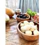 Acacia Wood Hand-Carved Small Bowls Round 4\'\' Set of 4 for Condiments, Sauce, Nuts, Olives, Dips and Food Prep (6oz)