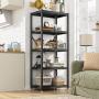 REIBII 5-Tier Adjustable Storage Shelves with Wheels, metal Shelving for Storage 1160LBS Wire Shelving Units Utility Shelf for Kitchen, Pantry, Bathroom, Office Organization, 15.6