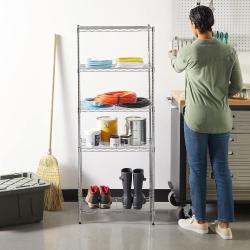 Amazon Basics 5-Shelf Adjustable Steel Storage Shelving Unit, 200 lb Capacity per Shelf, 23.2 x 13.4 x 60 inches, Chrome