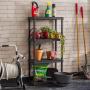 USA 4-Shelf Heavy Duty Plastic Storage Shelves, 160lb Capacity, 48