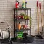 USA 4-Shelf Heavy Duty Plastic Storage Shelves, 160lb Capacity, 48