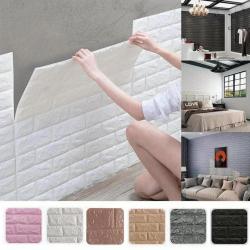 NEW 40/50/60pcs DIY 3D Foam Brick Wallpaper Squares, Waterproof, Self-Adhesive, Low Voltage, Easy Installation, Durable, for Bedroom, Living Room, Bathroom, Kitchen, Door, Window, Wall, Home Decor, 13.78*15.16inch, Optional Colo